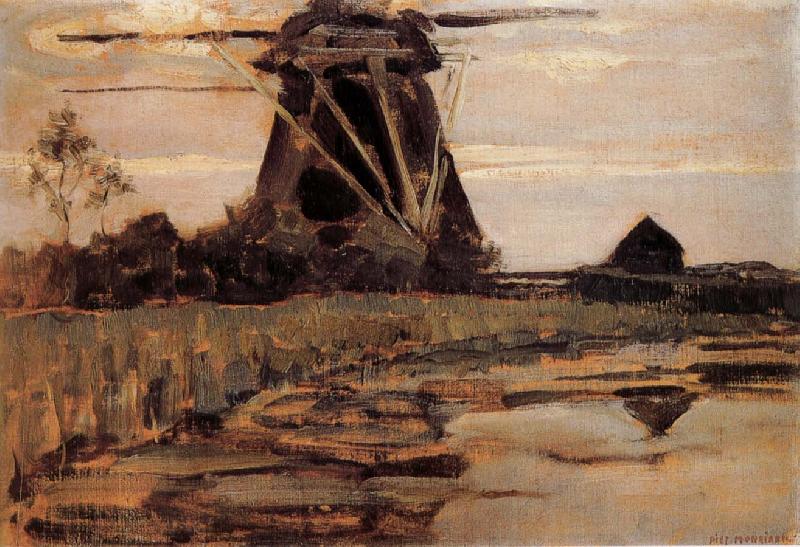 Piet Mondrian French mill near the river oil painting image